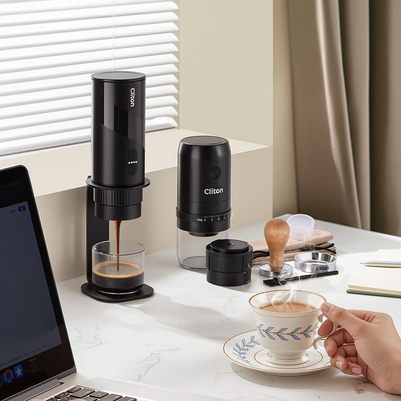 Cliton便携式意式咖啡机套装电动浓缩咖啡机胶囊萃取小型家用户外