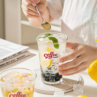 Cliton玻璃咖啡杯高颜值咖啡杯美式拿铁咖啡杯透明玻璃水杯饮料杯