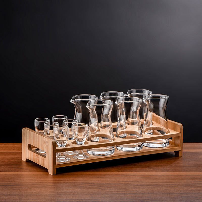 白酒杯分酒器套装家用轻奢小号酒杯一口杯酒盅高档酒具带杯架套装