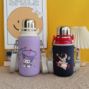 GERM儿童保温杯套大容量运动水杯套斜挎保护套水壶套袋800 1200ml