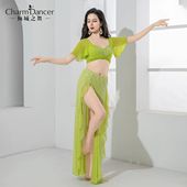 倾城之舞肚皮舞服装 轻奢亮片东方舞蹈服演出服 飘逸荷叶练功服套装