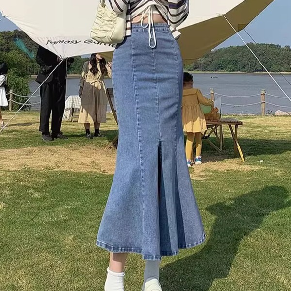 高腰牛仔半身裙女夏季2025新款