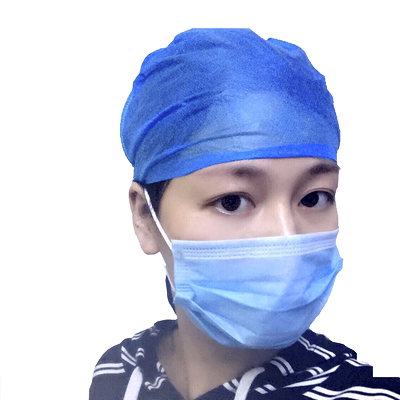 一次性医用帽子医生头套外科无菌蓝色手术帽纹绣餐饮防尘帽条形帽