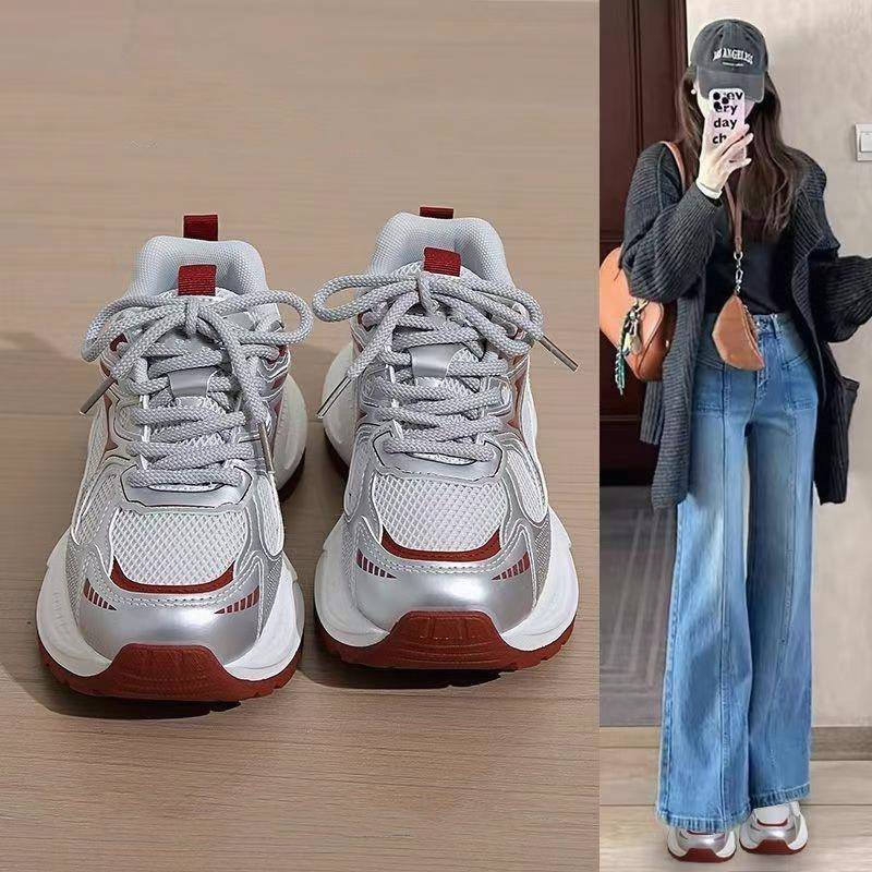 超轻老爹鞋女春秋季2025新款时尚百搭小白鞋厚底增高颜值跑步运动