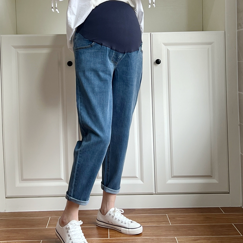 孕之彩孕婦牛仔褲寬松大碼老爹褲