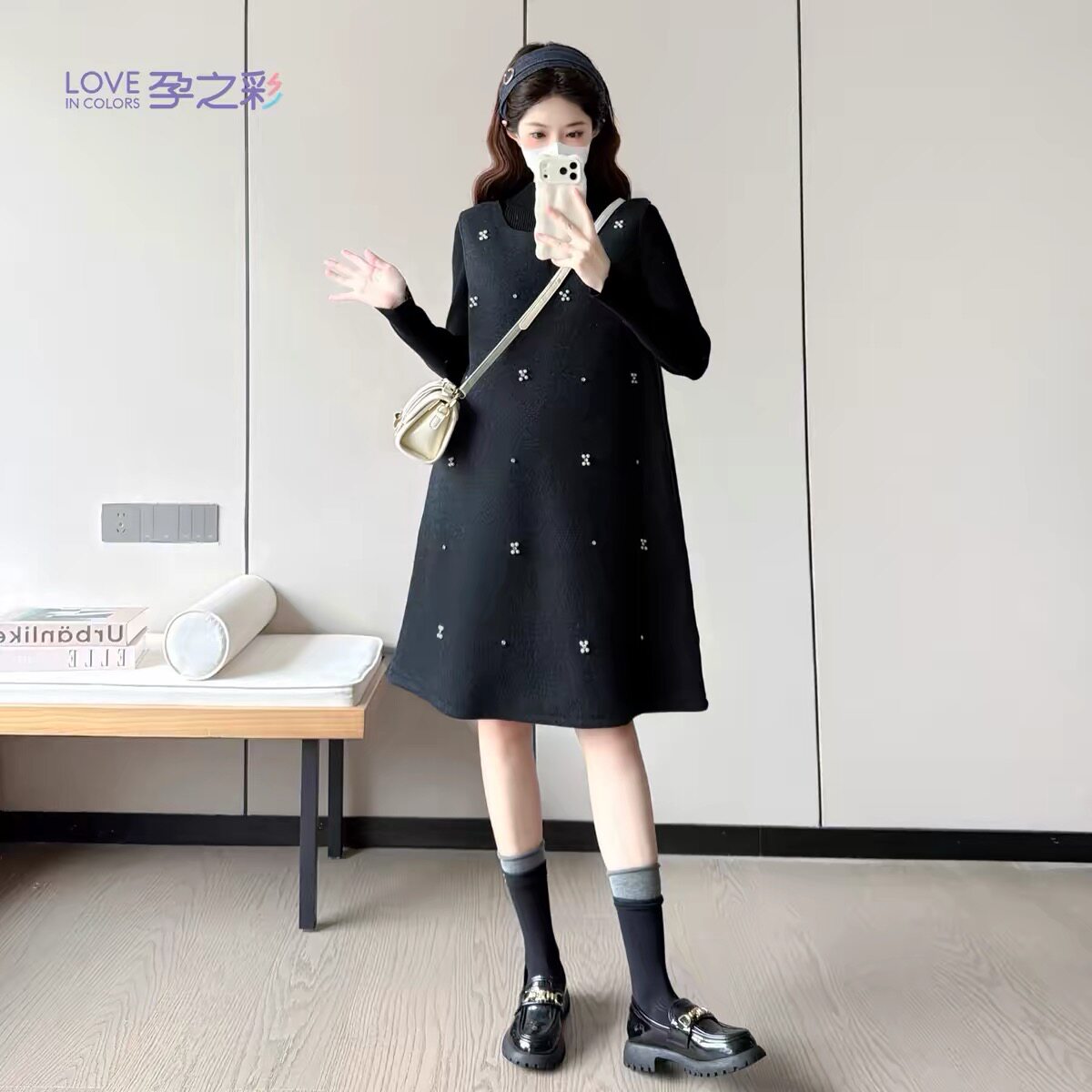 孕之彩孕妇秋冬背心裙套装