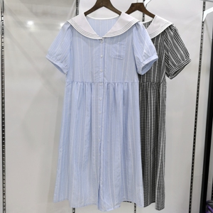 孕之彩夏装孕妇短袖连衣裙棉布