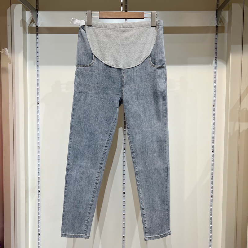 孕之彩秋款孕婦牛仔褲可調節托腹