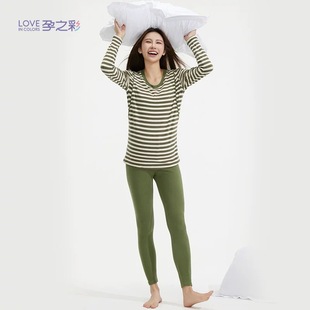 孕之彩孕妇秋冬保暖套装德绒秋衣秋裤哺乳内衣