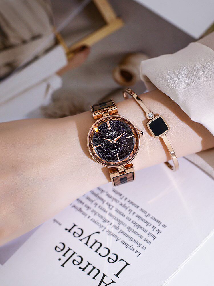 guou女士手表防水时尚2020年新款简约气质潮流抖音网红星空手表女