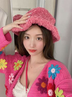 熊熊屋【花瓣少女】煎妮同款彩虹花朵早秋针织开衫