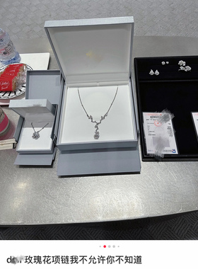 【高定玫瑰】一金一价长度正确电镀白金d10r高珠立体玫瑰珠宝项链