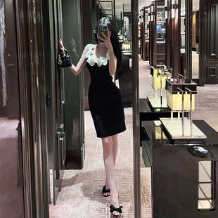 小众秀款 蝴蝶结收腰包臀中长连衣裙 黑道千金 熊熊屋