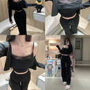 套装 bear熊熊屋 吊带直筒长裤 日常高弹针织开衫 女 懒美人三件套