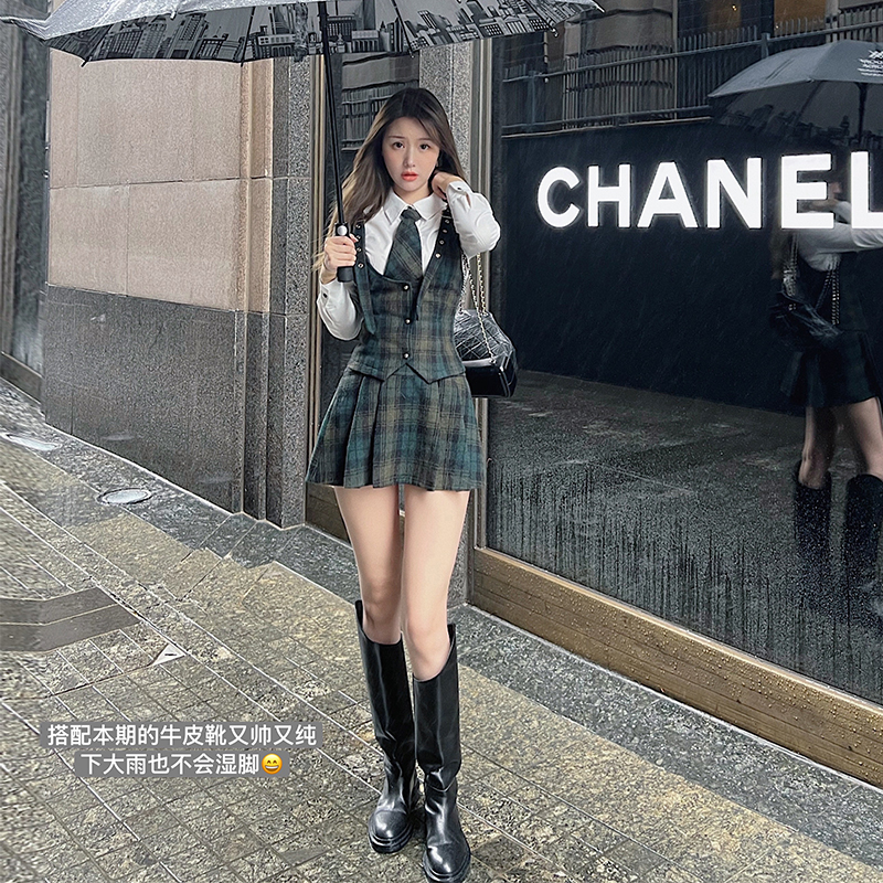 环球jk复古格子英伦校服