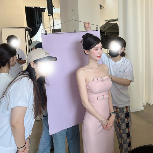 熊熊【温柔千金】包臀/伞摆 白富美水钻蝴蝶结连衣裙d10r大气长裙