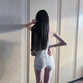 bear熊熊屋 热裤 软糖小熊 印花小熊弹力牛仔短裤