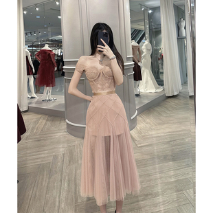 bear熊熊屋【为之倾倒】又仙又欲蕾丝胸衣重工层叠网纱半身裙套装