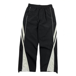 运动机能风高街条杠拼接宽松长裤 美式 复古阔腿直筒百搭休闲裤