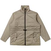 美潮日式 纯色棉衣外套 复线抽绳立领净版 大版 型高街秋冬拉链风衣