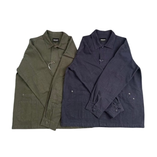 多口袋长袖 法式 日系宽松翻领猎装 教练夹克 休闲外套 复古工装