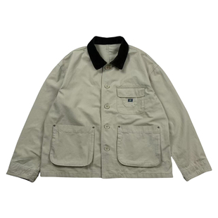 美式复古多口袋灯芯绒翻领夹克 男女同款宽松休闲工装上衣外套