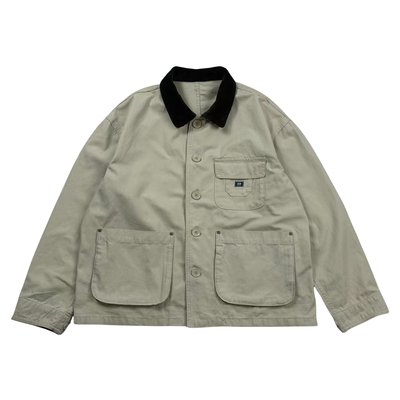 复古多口袋灯芯绒翻领工装夹克