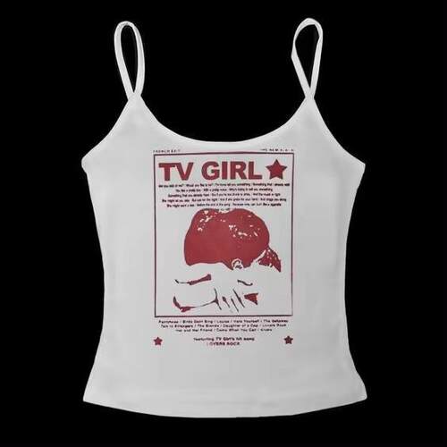 Casual Slim Fit Adjustable Strap Vest Vintage Print