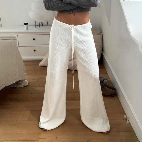 Women's Loose-Fit Drawstring Waist Knitted Pants Casual