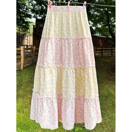 Women's Colorblock Random Print Casual Long Dress Simple
