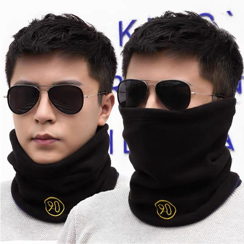 男士围脖潮款秋冬季加绒加厚骑行防风面罩围巾百搭保暖防护颈脖套
