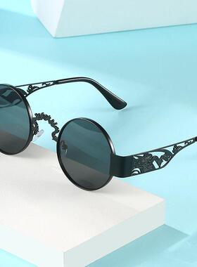 Unisex Vintage Steampunk Gothic Full Rim Glasses Gold Metal