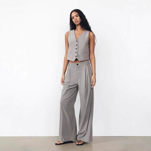 Women's Solid Wide Leg Pants  Elegant Comfy Trousers for
