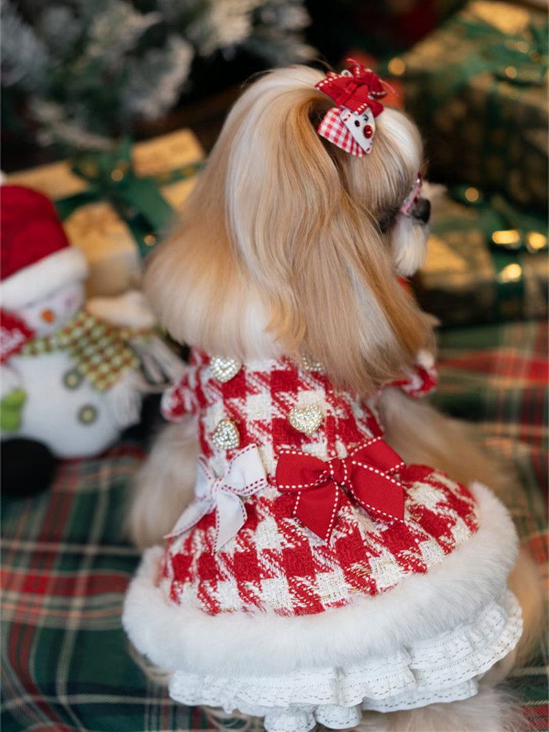 Fancyhouse宠物狗秋冬毛呢连身裙