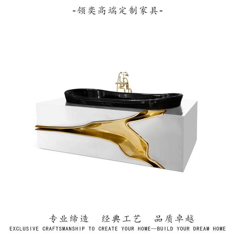 Bocadolobo轻奢高端豪华浴缸意大利别墅浴室独立式一体大理石浴盆