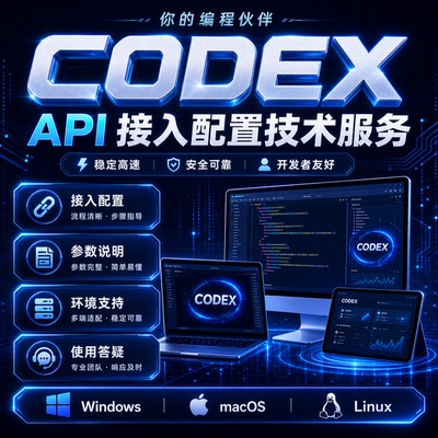 CODEX API接入配置技术服务稳定高速安全可靠专业编程