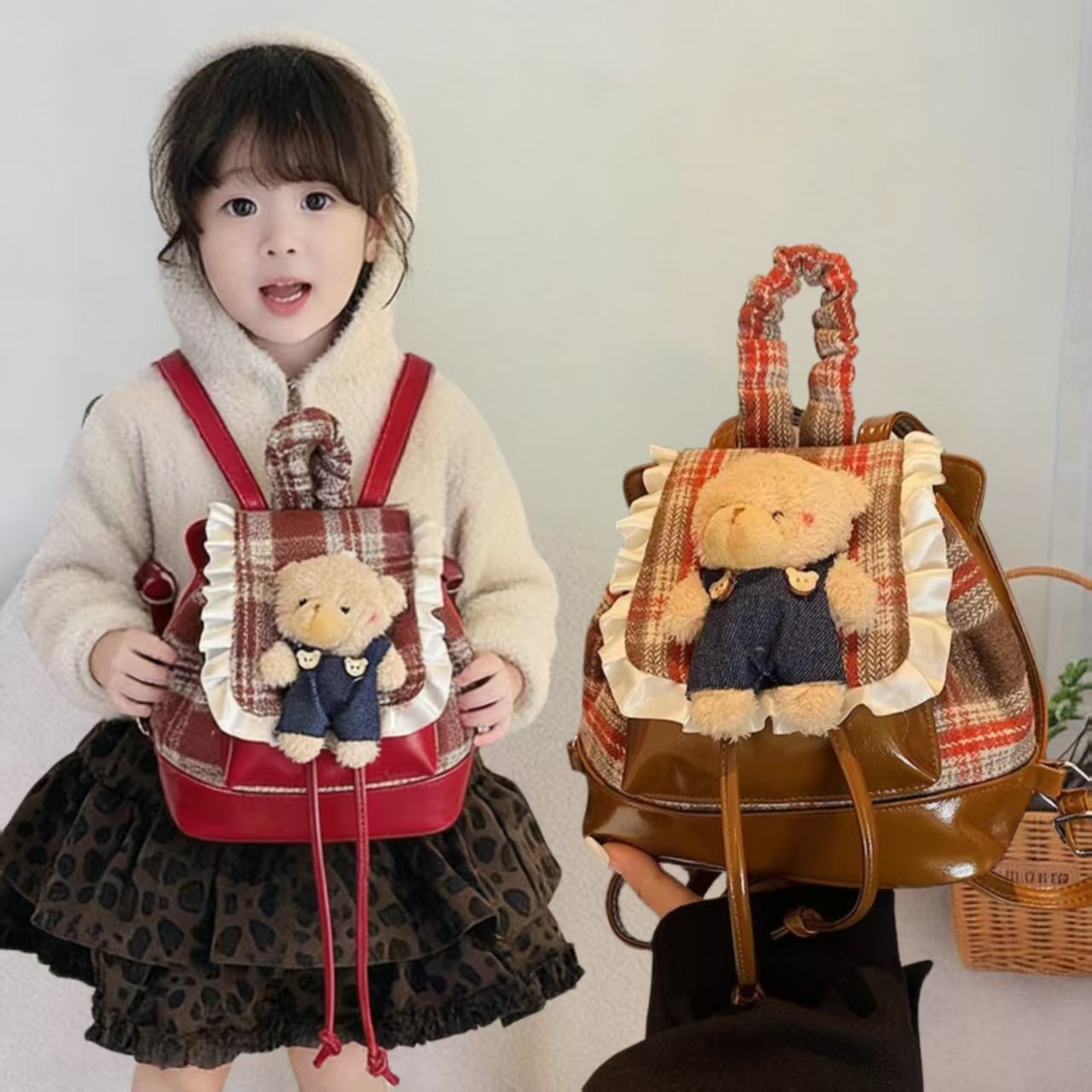 儿童外出旅游小背包可爱小熊双肩包轻便高颜值2026新款小女孩书包,玩具/童车/益智/积木/模型,书包,淘宝优惠券,粉丝福利购,淘宝优惠卷