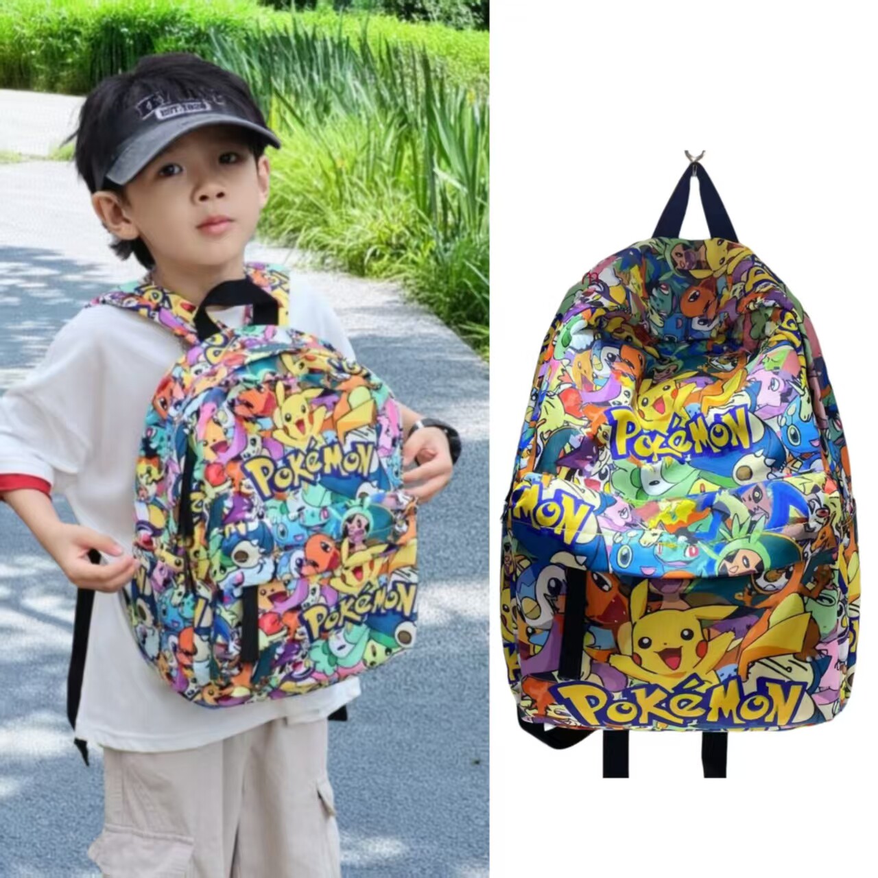 儿童背包男孩外出旅游轻便小朋友幼儿园书包女孩轻便皮卡丘双肩包
