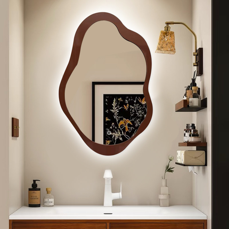 法式云朵浴室智能梳妆镜美式简约卧室化妆镜欧式玄关艺术装饰镜子