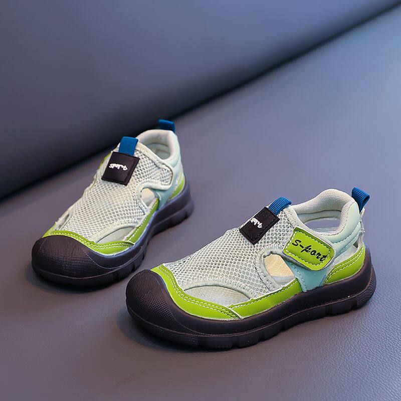 男童凉鞋2026夏季新款儿童包头沙滩鞋网面透气防滑男孩运动单网鞋