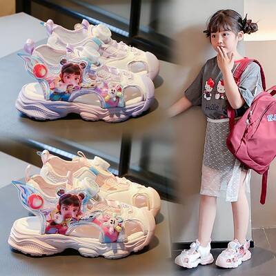 夏季新款哪吒女童运动包头凉鞋