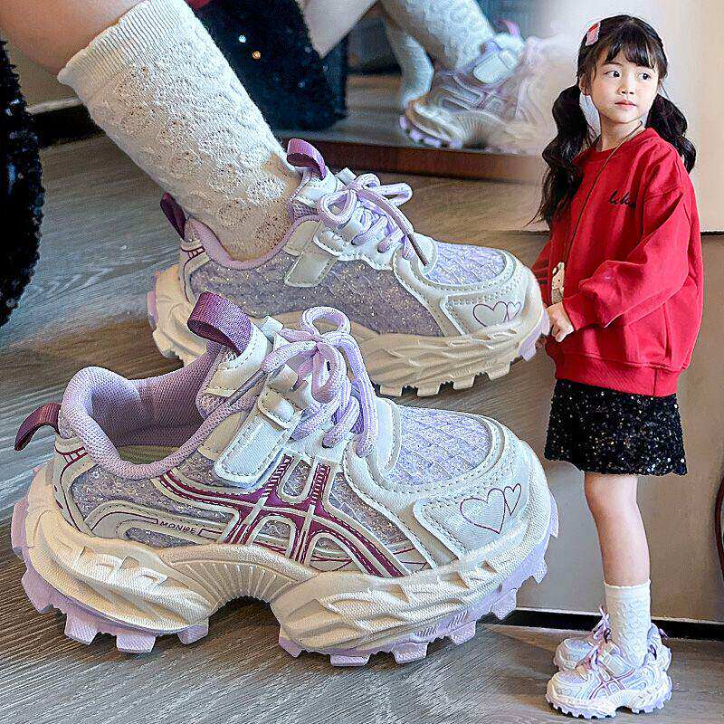 女童老爹鞋2026春秋新款时尚女孩轻便透气运动鞋小学生休闲跑步鞋