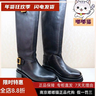 断码清仓zsazsazsu莎莎苏春冬高筒粗跟长靴女骑士靴ZA43703-42