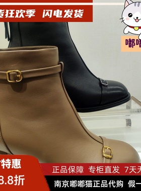 断码清仓KISSCAT接吻猫冬短靴时尚粗跟靴芭蕾时装靴女KA43705-11