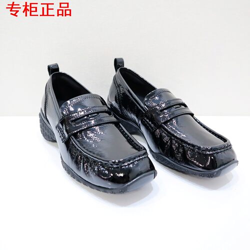 Tigrisso蹀愫2026秋蝶愫新款牛皮运动乐福黑色小皮鞋T76580A-01