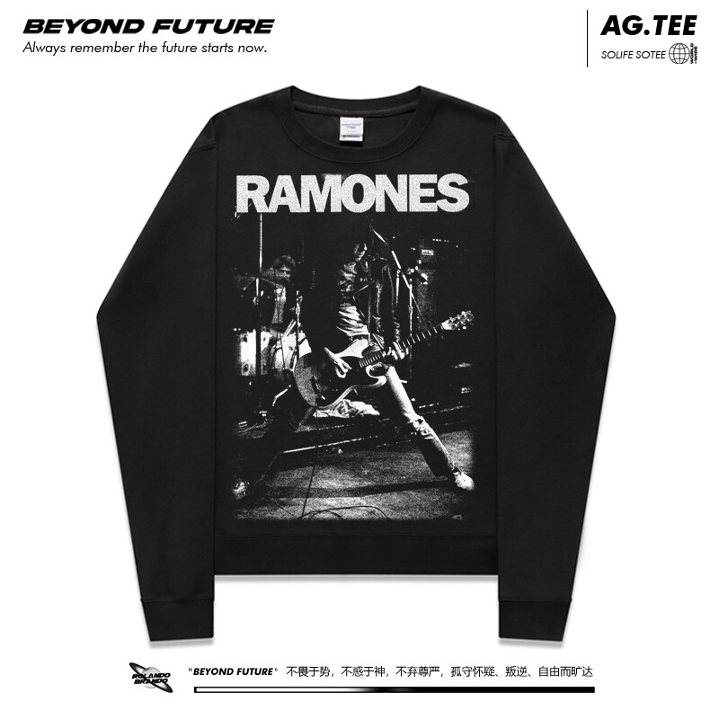 长袖agitation青春流行圆领卫衣