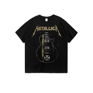 Metallica摇滚乐队嘻哈男短袖t恤欧美风纯棉印花短袖潮夏季新款潮