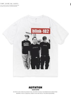 BLINK-182短袖男女ins潮欧美潮牌t恤美式街头上衣宽松休闲BF半袖