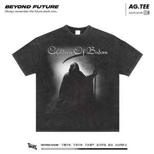 Children of Bodom波多之子美式摇滚暗黑丧系死神中性短袖T恤水洗