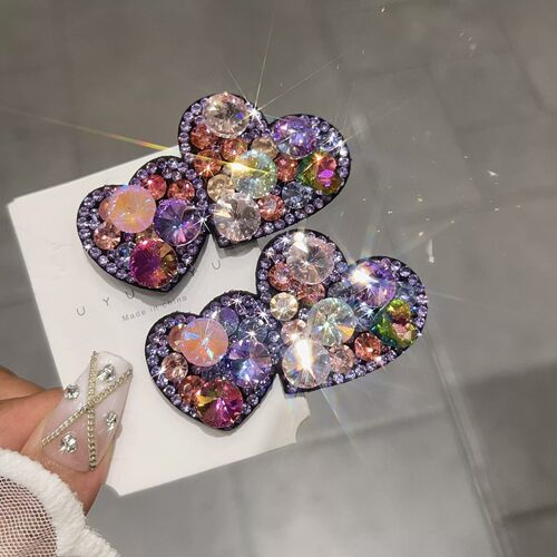 爱心水晶bb夹韩版气质百搭闪钻刘海夹侧边发夹后脑勺碎发精致夹子